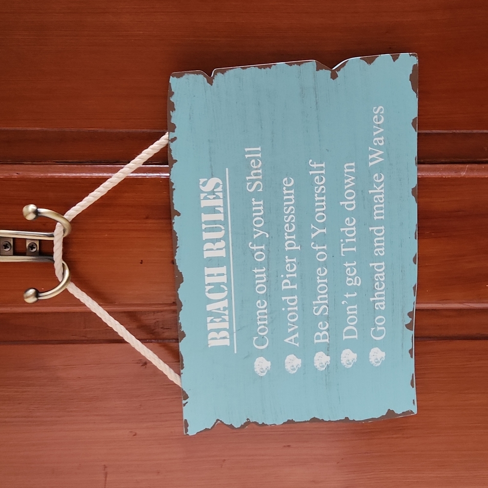 Beach Rules Wall Hanging